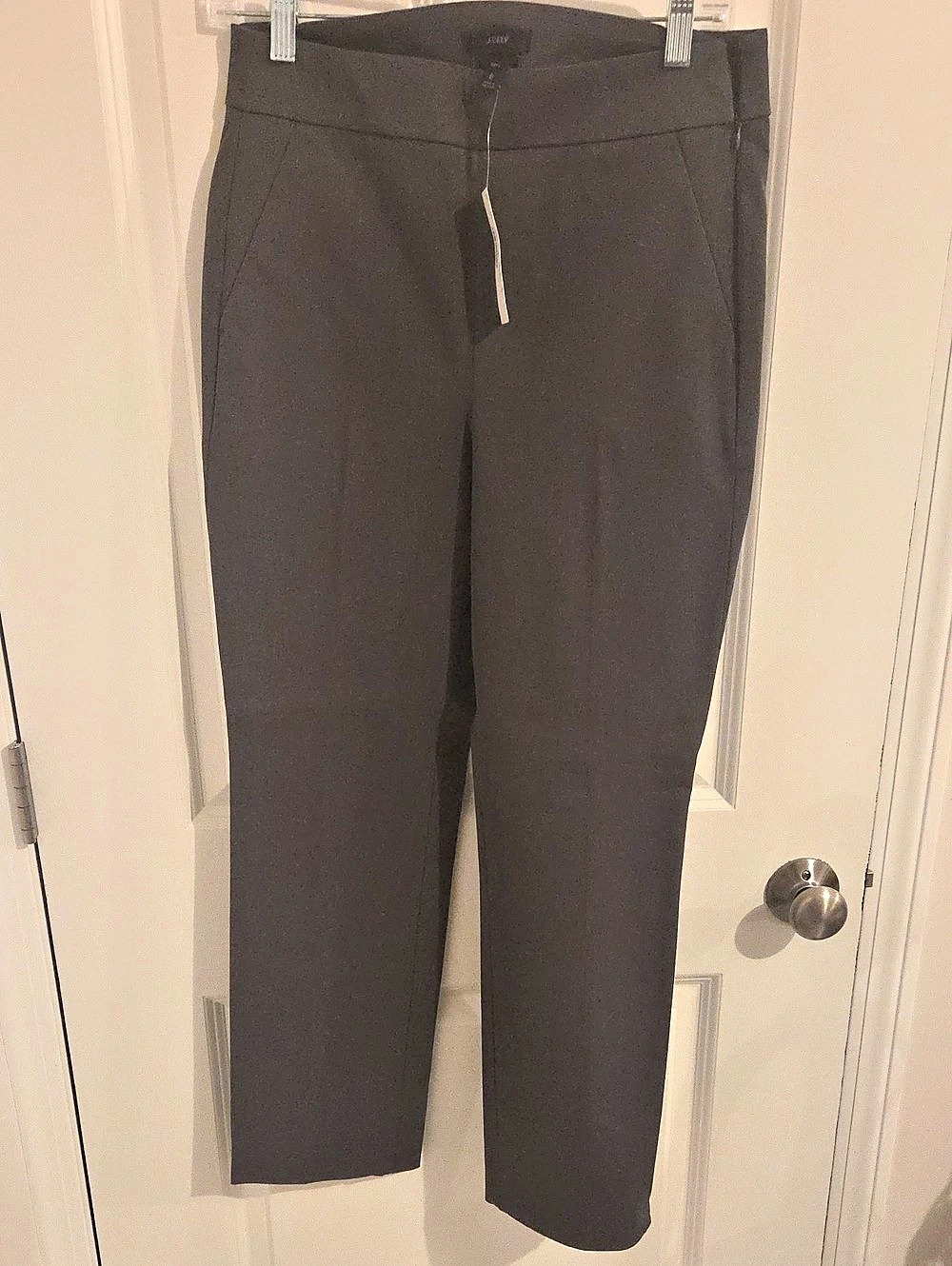 J.Crew Remi Pant in Bi-Stretch Cotton Straight Leg Grey Size 6 NWT